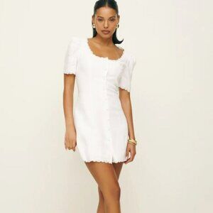 Reformation Anabella Linen Dress Ivory - Size 0